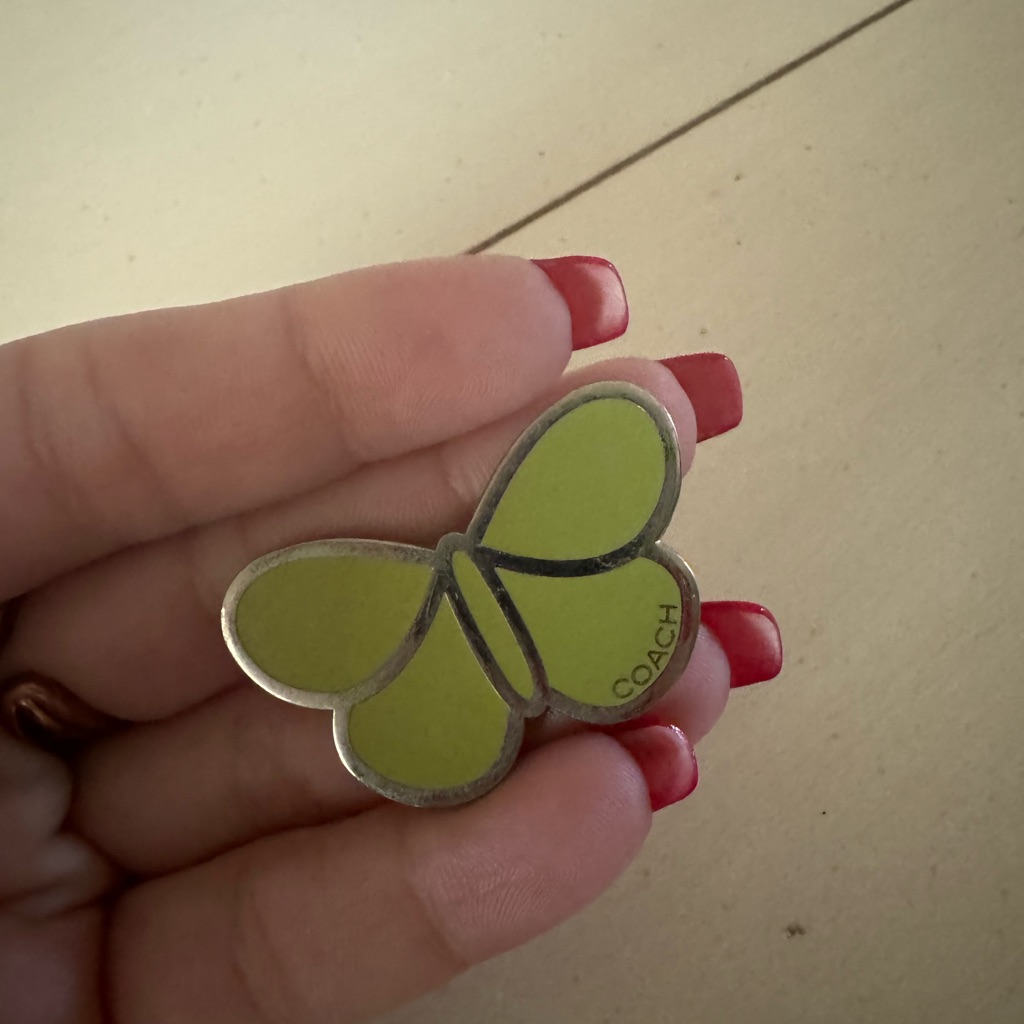 Coach Rare Collectible Enamel Brooch Olive Green